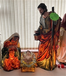 3 Piece  Statues with lights of Joseph, Mary & Baby Jesus
