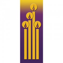 Christmas Candles Gold & Purple Banner 3.3m x 1.2m