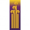 Christmas Candles Gold & Purple Banner 1.2m x 0.5m (SMALL NO 15)