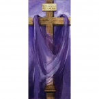 Easter Cross with Purple Scarf Banner 1.2m x 0.5m (SMALL NO 8)