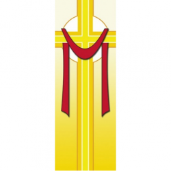 Easter Yellow Cross with Shroud Banner 3.3m x 1.2m