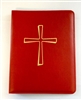 (NO 20) A4 Ring Binder Leather Folder Red with Cross