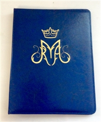 A4 Ring Binder Leather Folder Blue with Mary Design