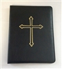 (NO 22) A4 Ring Binder Leather Folder Black with Cross