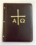 (NO 7) A4 Pocketed sleeves leather folder black cross design