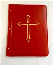 (NO 5) A4 Pocketed sleeves leather folder red cross design