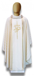 Ivory Chasuble IHS design