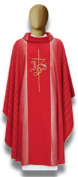 Red Chasuble IHS design