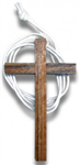 (NO 2) Plain Wooden Cross on String