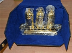 Holy Triple Oil Bottles & Case with Tray