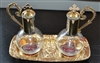 Magnetic Cruet Set on Pewter Gold Tray