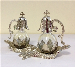 Glass Cruet Set "Stromboli" Nickel.