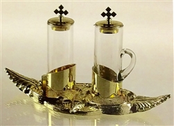 Cruet Set with Brass Tray