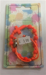 Childrens Rosary Bracelet ( Orange)