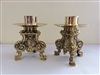 Brass candle holder pair 19cm