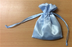 Satin bag with Rosary Beads (blue)