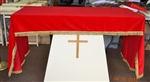 Red Altar Cloth with Gold Trim.