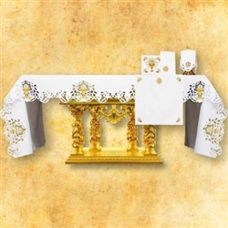 Gold IHS With Cut Design Altar Cloth