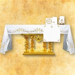 Gold IHS With Flowers Altar Cloth