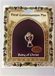 Silver first holy communion pin