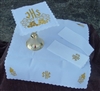 Gold IHS and Grapes Altar Linen Set