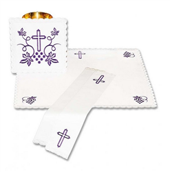 Purple Cross & Grapes Altar Set of 4