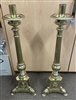 Second hand tall brass candle sticks (2)