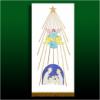 Angel Over Crib Banner with Gold Trim 160cm x 55cm