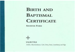 Birth & Baptismal Certificates (Shorter Form)