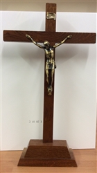 Wooden free standing crucifix