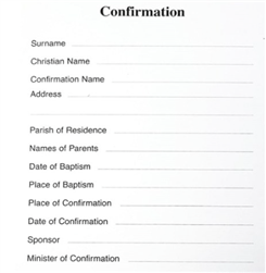 Confirmation Registration Card