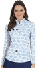 Womenâ€™s IBKUL Velma Print Long Sleeve, Pen/Navy