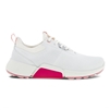 Ecco Womenâ€™s Golf Biom H4 Laced Shoe, White/Pink