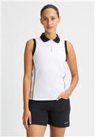 Rohnisch Women's UV Sleeveless Polo, White/Black