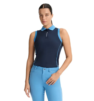 Rohnisch Women's UV Sleeveless Polo, Navy/Powder