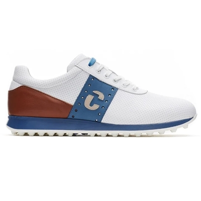 Duca Del Cosma Belair Golf Shoes, White/Cognac