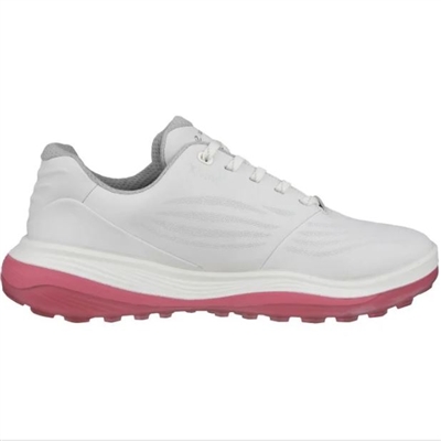 Ecco Womenâ€™s Golf LT1 Laced Shoe, White/Bubblegum