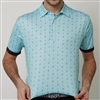 Flyte Golf Menâ€™s FG Pines CL Logo Polo, Aqua