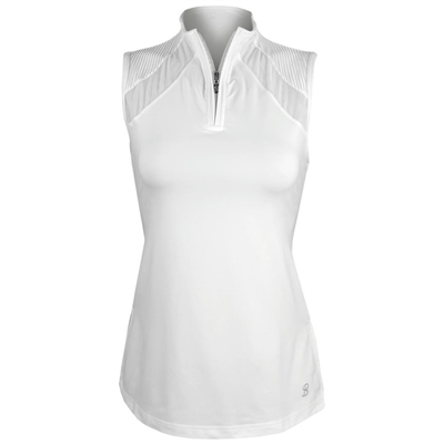 Sofibella Women's Alignment Sleeveless Zip Top â€“ White