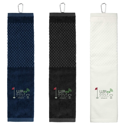 Custom Logo 5.25"x22" Embroidered Tri-Fold Golf Towel