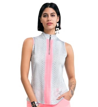 Jamie Sadock Habu Print Sleeveless Top, Mercury