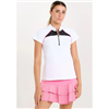 Sofibella Women's Zip Short Sleeve Top, White