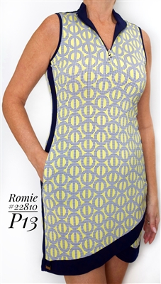 Dexim Romie Dress, Yellow/Navy