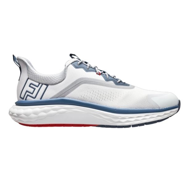 FootJoy Men's Quantum Golf Shoes, White/Blue/Red
