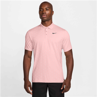 Nike Menâ€™s Dri-Fit Tour Polo, Pink Bloom/Black