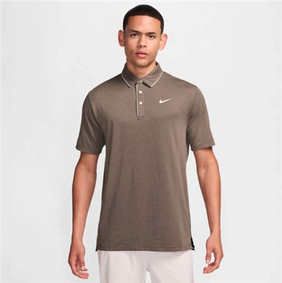 Nike Menâ€™s Dri-Fit Tour Piping Polo, Mink Brown/Pale Ivory
