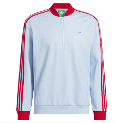 adidas Golf Originals 3-Stripes 1/4 Zip - Blue Sky