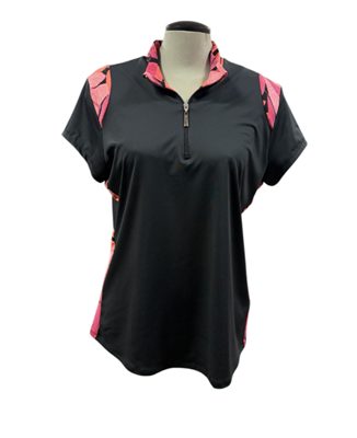 Dexim Women's Fanny Polo, Black/Pink