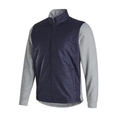 Footjoy FJ Full-Zip Hybrid Jacket, Navy/Heather Grey