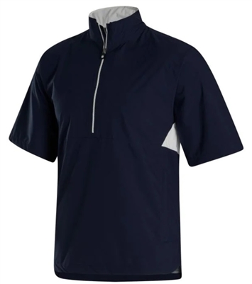 FootJoy HydroLite X Short Sleeve Golf Rain Shirt - Navy/White